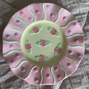 pastel & floral candle plate
